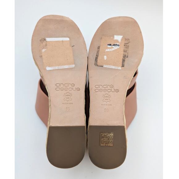 Andre Assous Calesa Leather Espadrille Platform Sandals Pink Size US7-7.5 EU38 - Picture 8 of 11